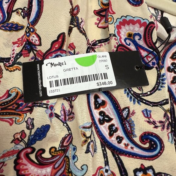 NWT Tolani Batwing Blouse Size S Cupro Paisley Floral Boho Chic Oversized - Picture 8 of 11